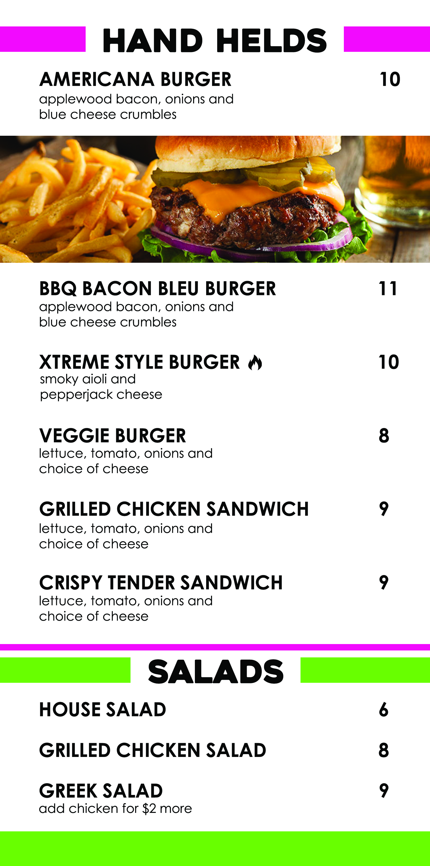 Burgers & Salads