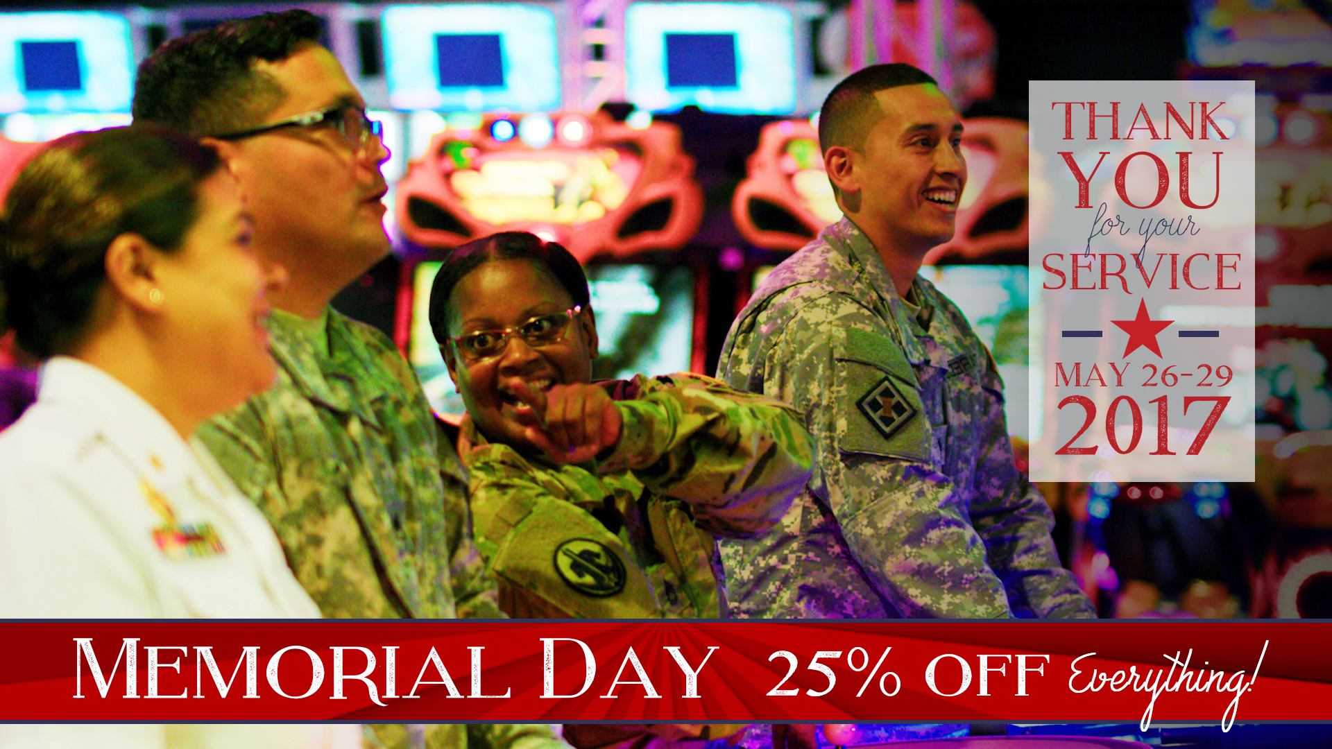 25% Off Memorial Day Weekend