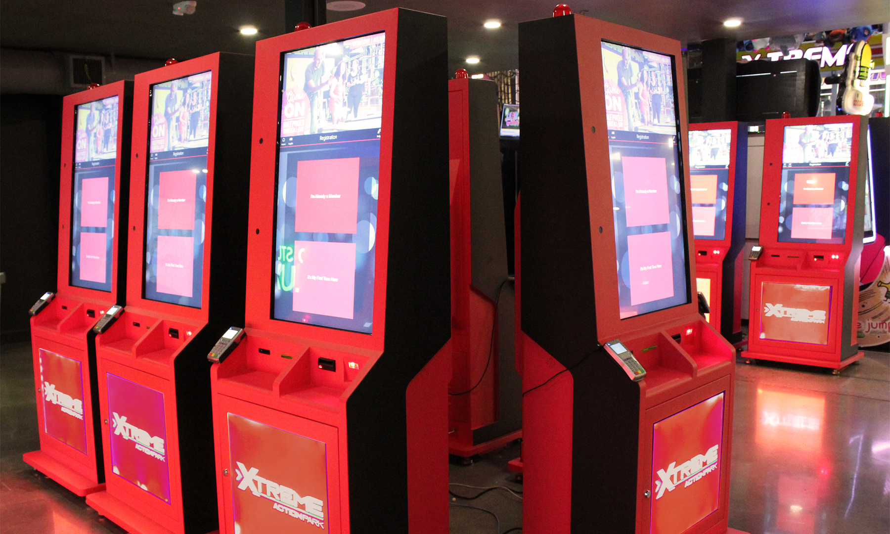 self serve kiosks at Xtreme Action Park