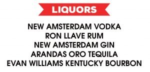 happy hour liquor menu list